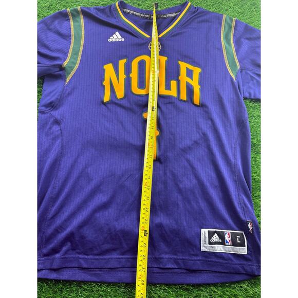 Adidas NBA Swingman NOLA 1 Jersey Men’s L Purple New Orleans Pelicans Mardi Gras - Picture 8 of 9